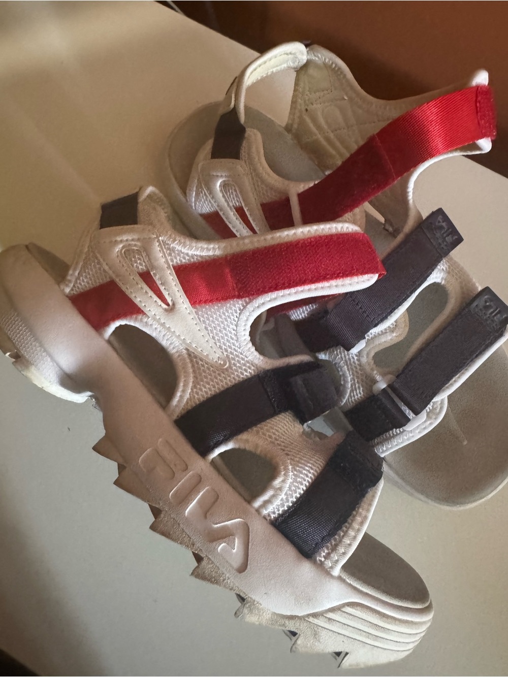 FILA Red and Navy Strapped Sport Sandals